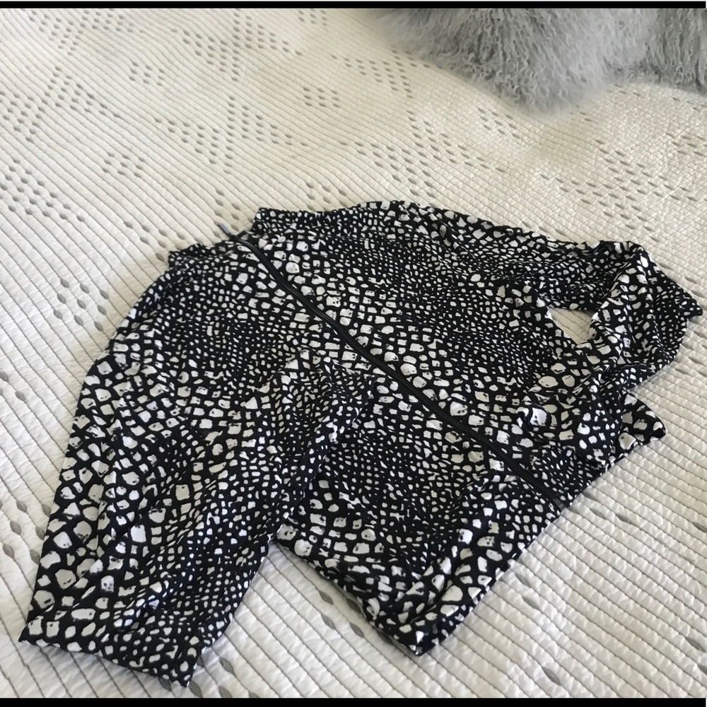 Printed L/S Crop Top